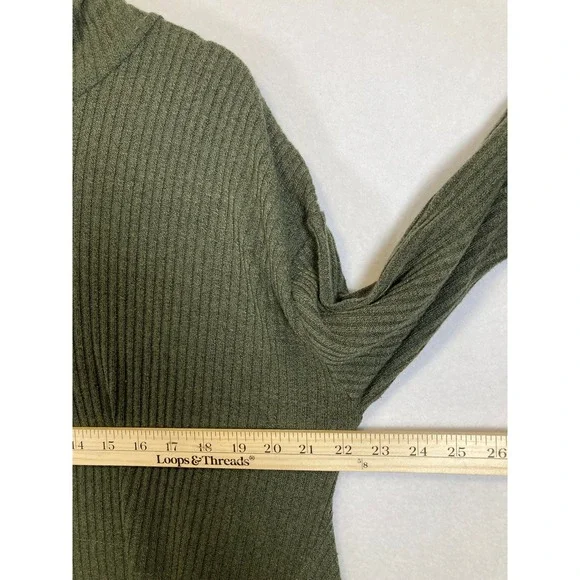 Rosegal Hoodie Dress Womens Large Olive Green Ribbed Handkerchief Hem Goth Boho - Picture 6 of 10